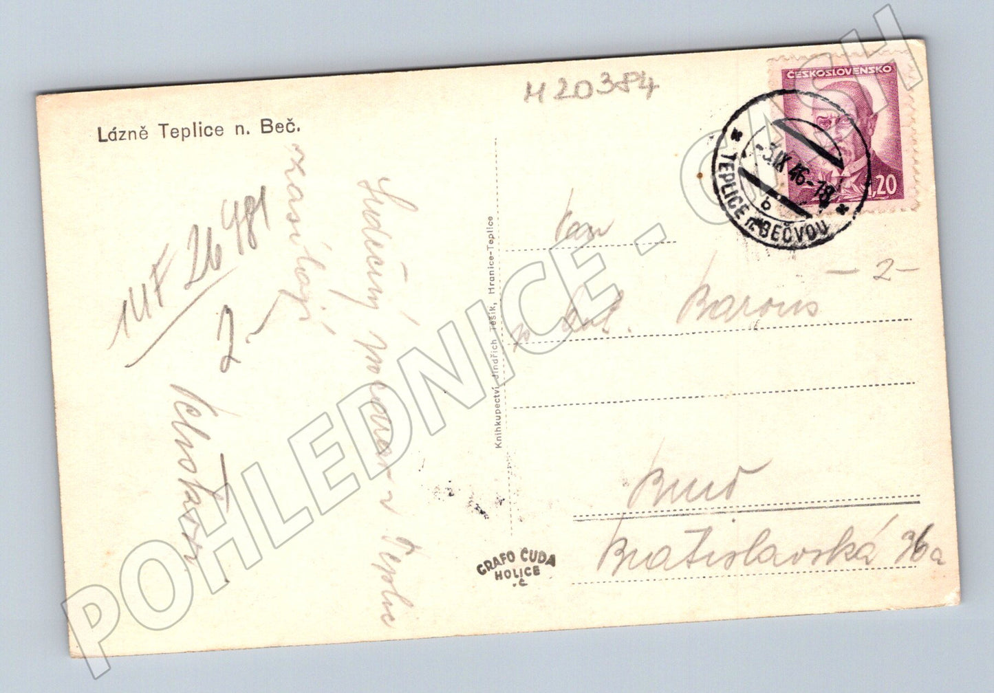 Pohlednice Lázně Teplice nad Bečvou 1948 (M20384)