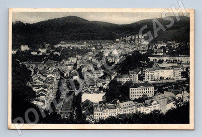 Pohlednice Karlovy Vary celkový pohled 1937 (M20415)