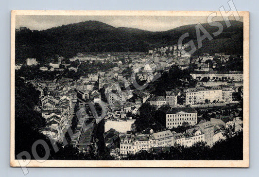Pohlednice Karlovy Vary celkový pohled 1937 (M20415)