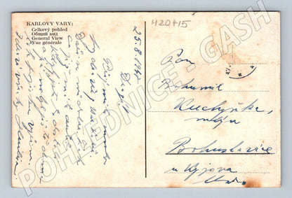 Pohlednice Karlovy Vary celkový pohled 1937 (M20415)