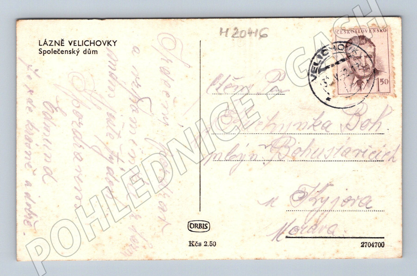 Pohlednice Lázně Velichovky Společenský dům (M20416)