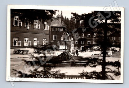 Pohlednice Karlova Studánka černobílá (M20428)
