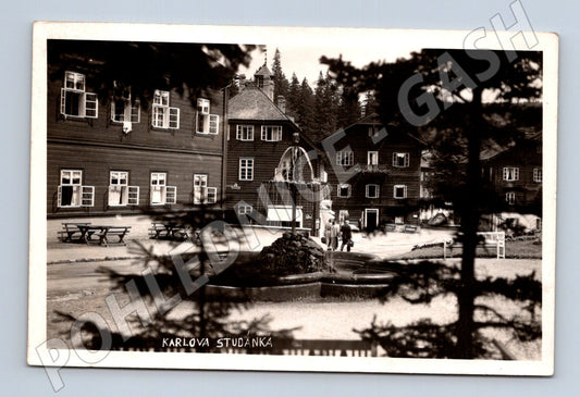 Pohlednice Karlova Studánka černobílá (M20428)