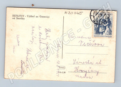 Pohlednice Beskydy Ostravice výhled od Smrčku (M20445)
