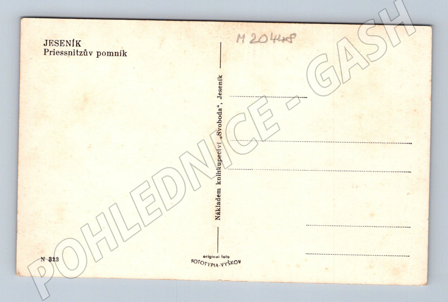 Pohlednice Jeseník Priessnitzův pomník (M20448)
