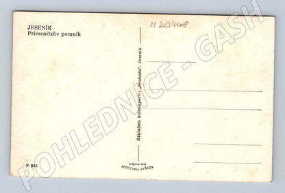 Pohlednice Jeseník Priessnitzův pomník (M20448)