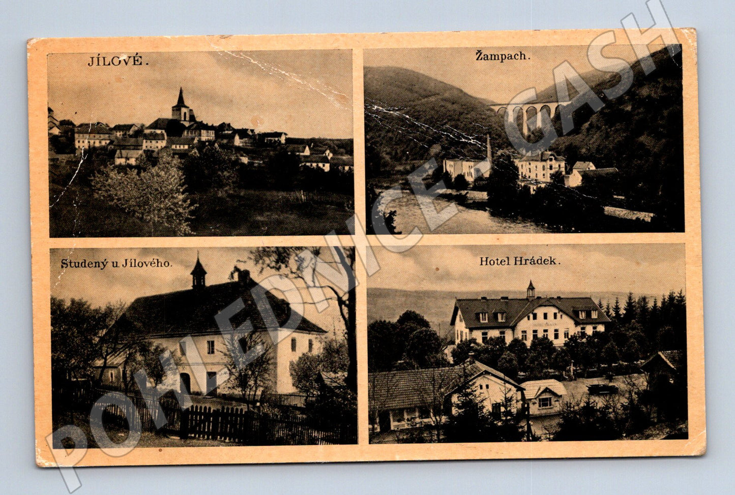 Pohlednice Žampach Hotel Hrádek 1931 (M20451)