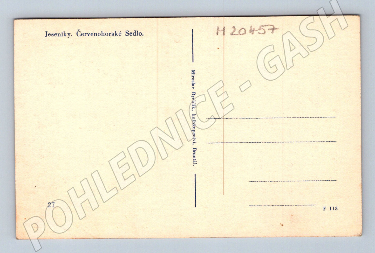 Pohlednice Červenohorské sedlo Jeseníky (M20457)