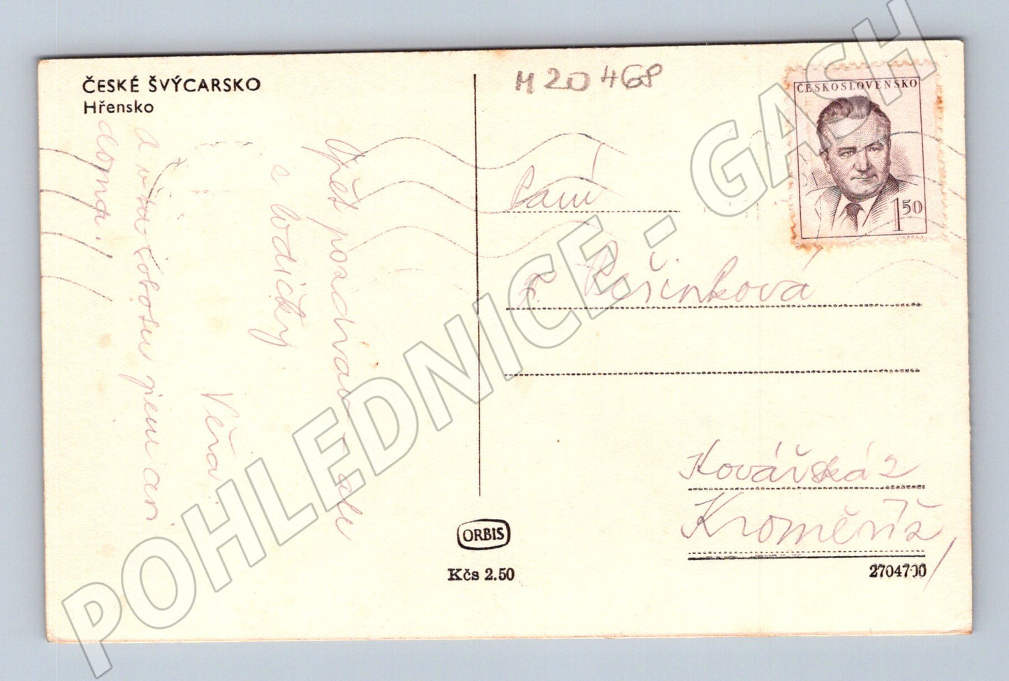 Pohlednice Hřensko parník na Labi (M20468)