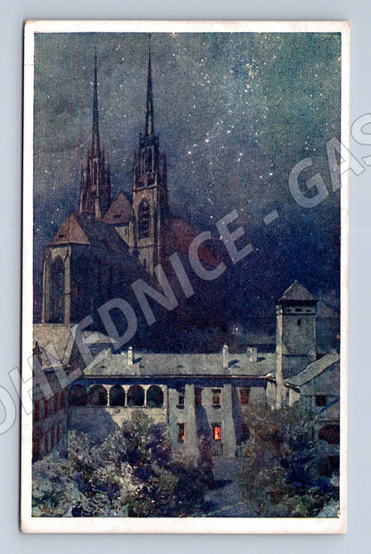 Pohlednice Brno katedrála sv Petra a Pavla 1925 (M20478)