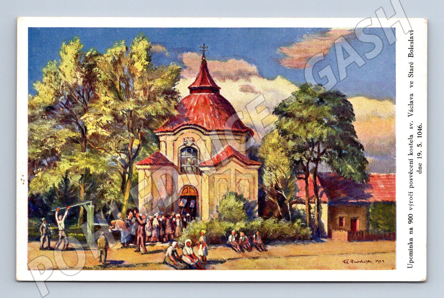 Pohlednice Stará Boleslav kaple bl Podivena 1941 (M20489)