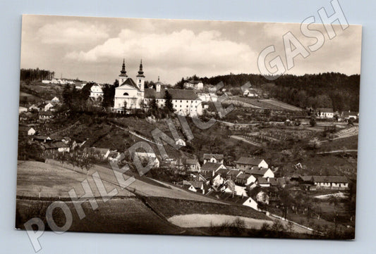 Pohlednice Vranov u Brna kostel a panorama (M20495)