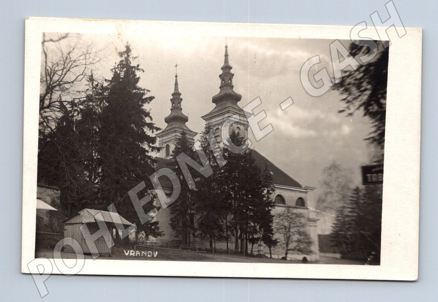 Pohlednice Vranov barokní kostel 1936 (M20504)