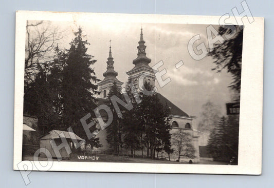Pohlednice Vranov barokní kostel 1936 (M20504)
