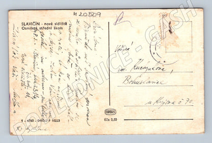 Pohlednice Slavičín sídliště a škola (M20509)
