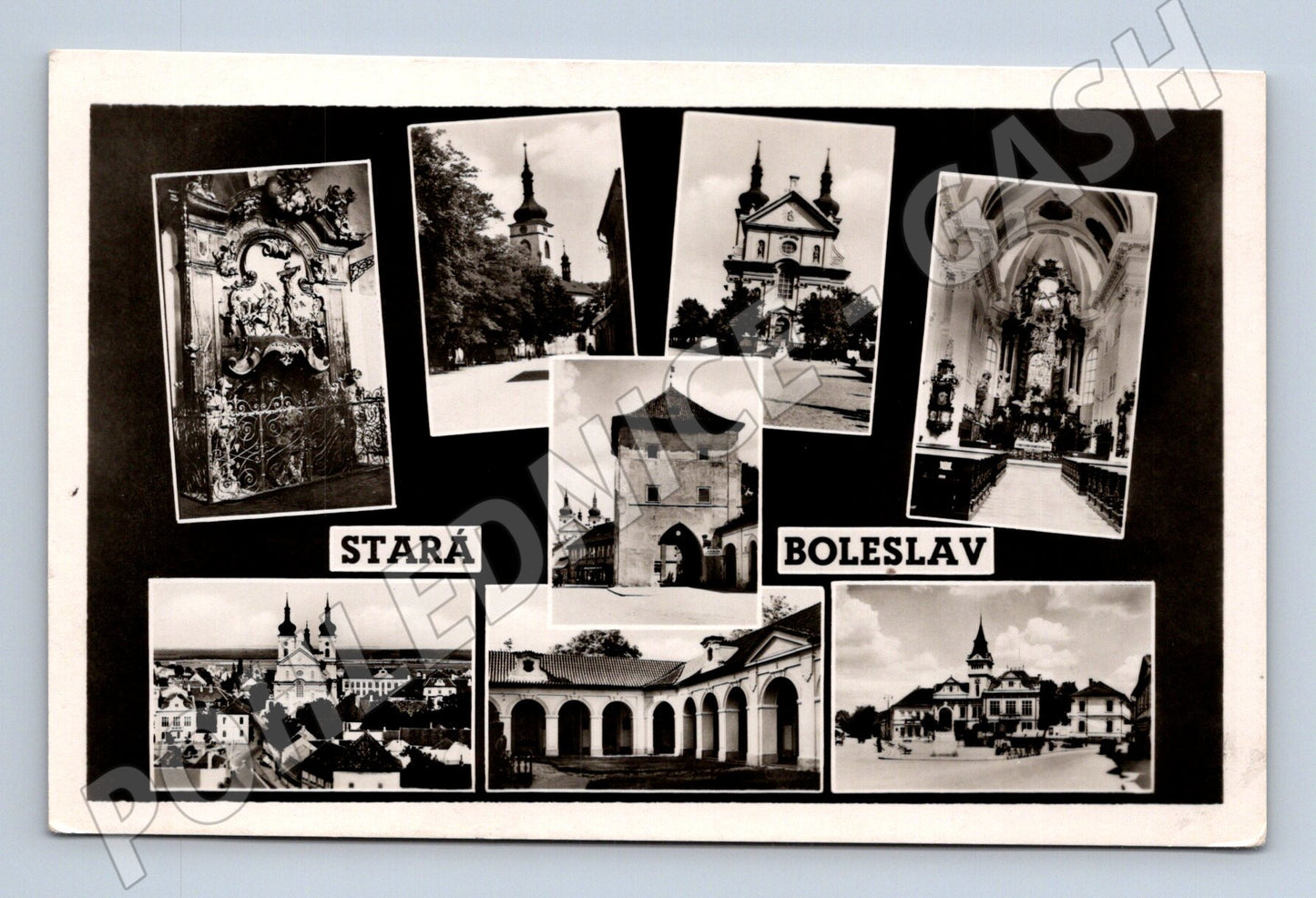 Pohlednice Stará Boleslav koláž památek (M20518)