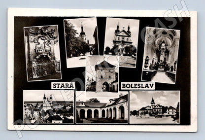 Pohlednice Stará Boleslav koláž památek (M20518)