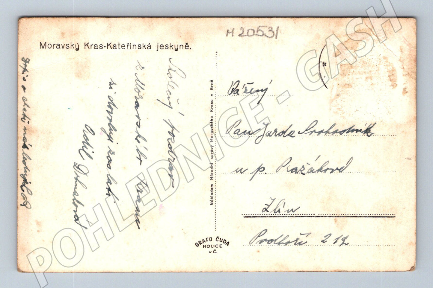 Pohlednice Kateřinská jeskyně Moravský kras (M20531)
