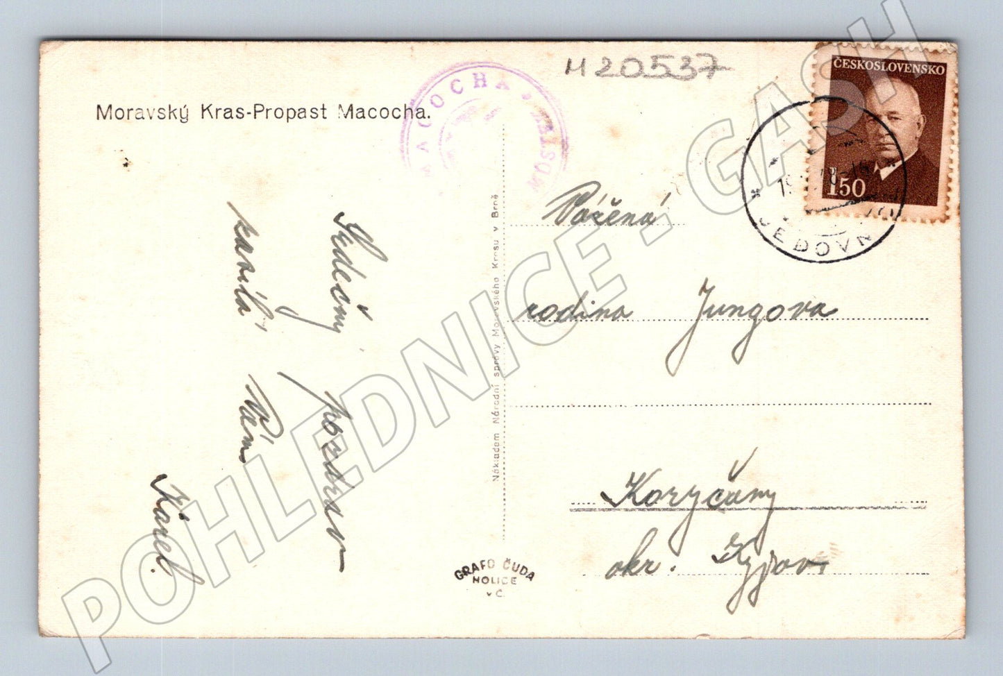 Pohlednice Propast Macocha Moravský kras (M20537)