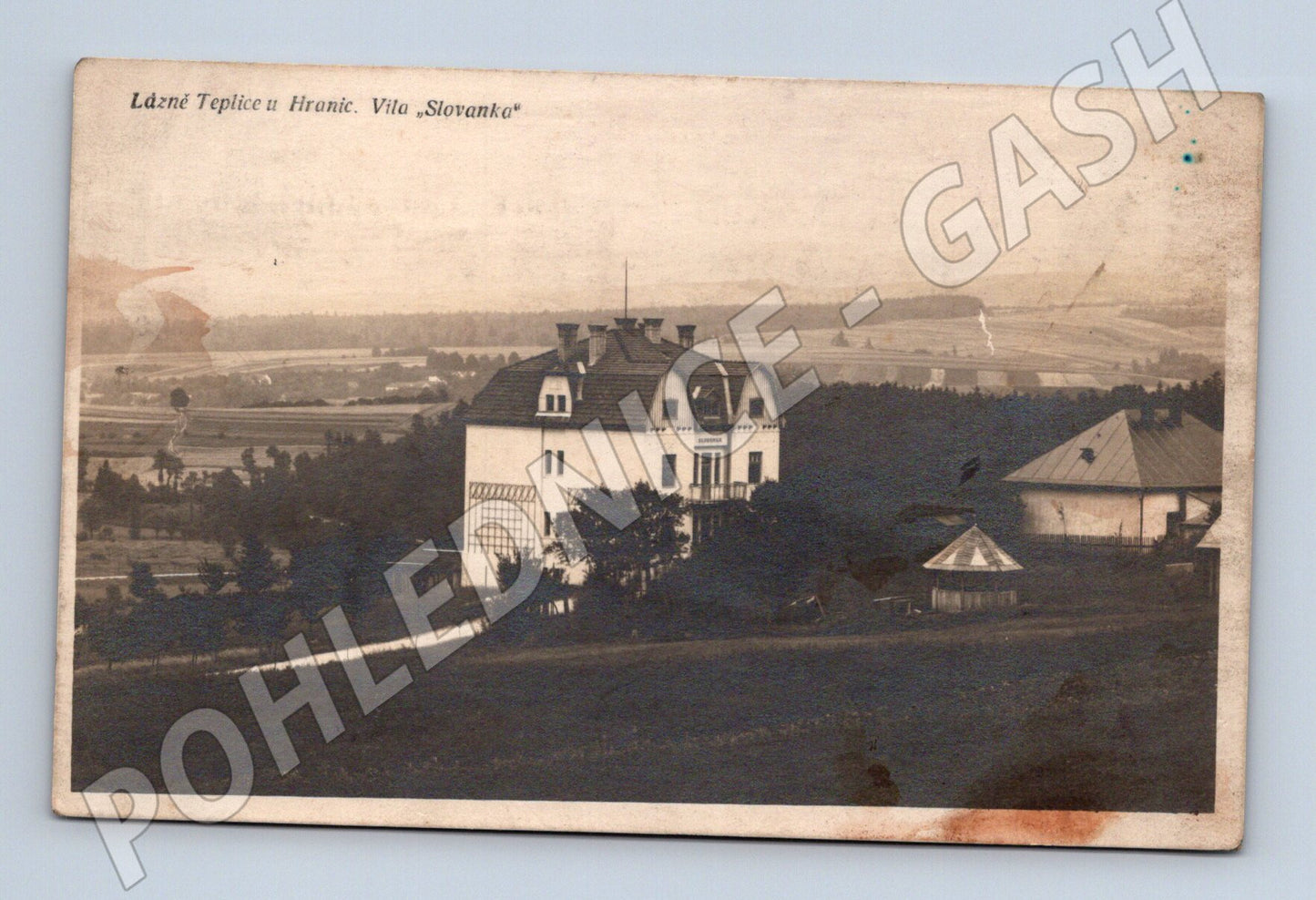 Pohlednice Teplice u Hranic vila Slovanka 1918 (M20549)