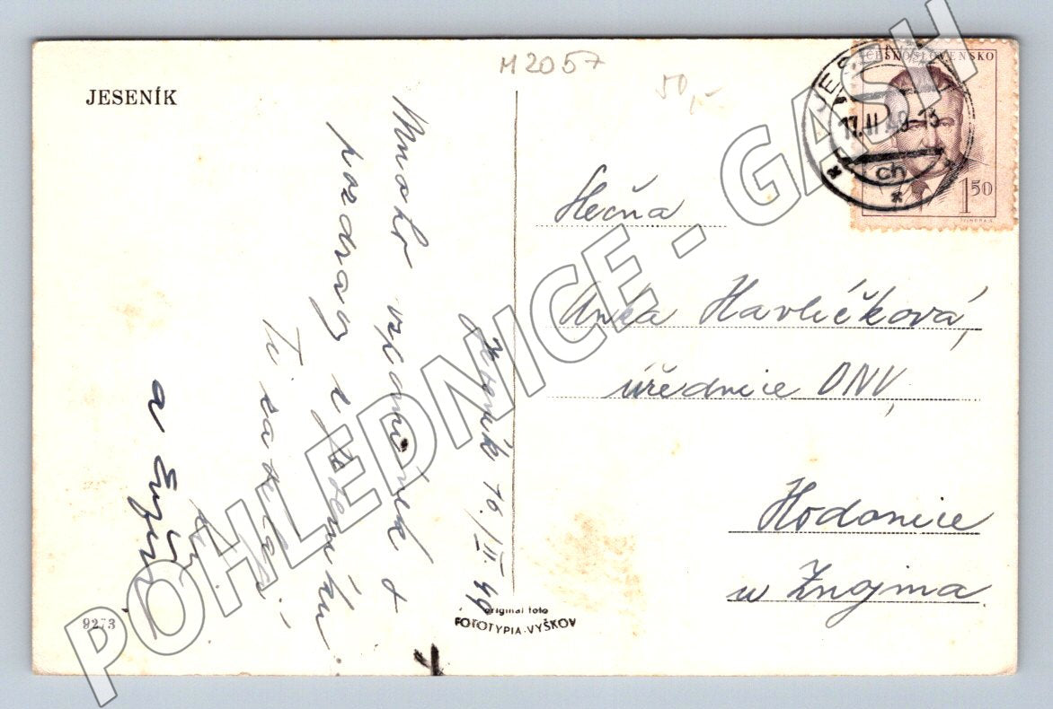 Pohlednice Jeseník PP 1949 (M2057)