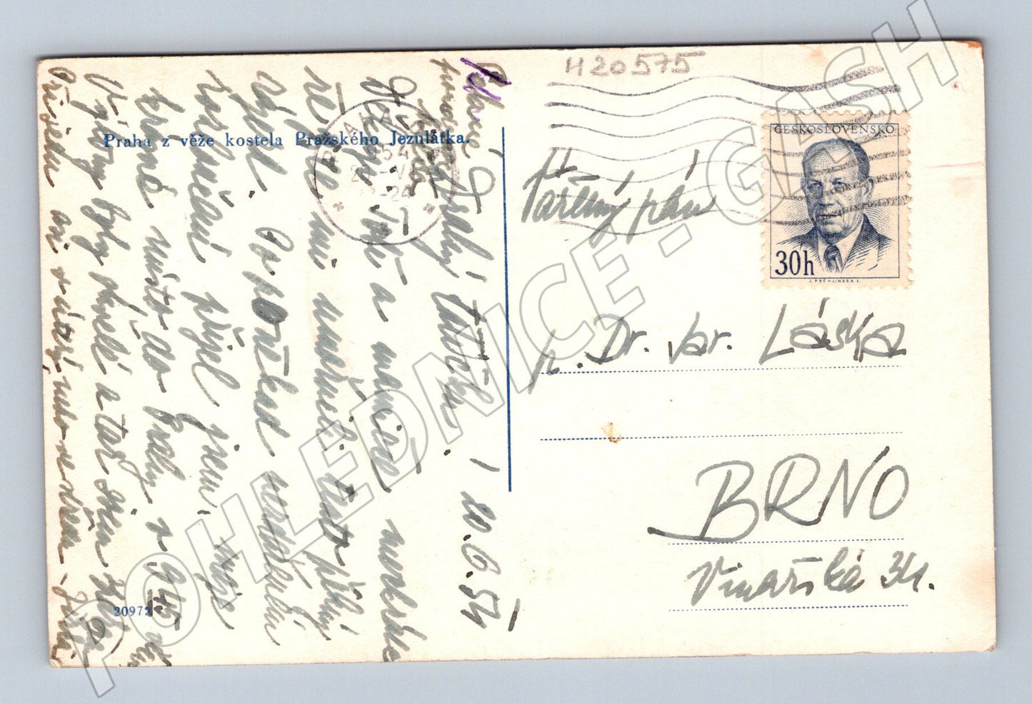Pohlednice Praha pohled z věže Jezulátka 1951 (M20575)