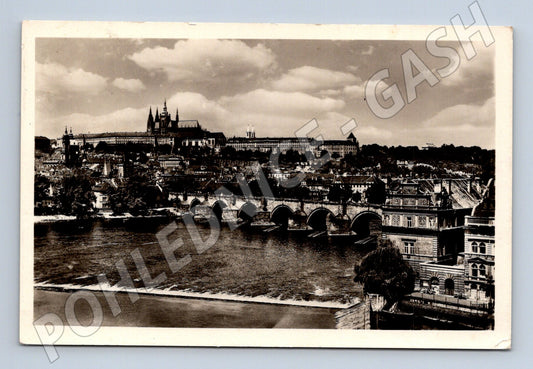 Pohlednice Praha Karlův most a Hradčany 1953 (M20577)