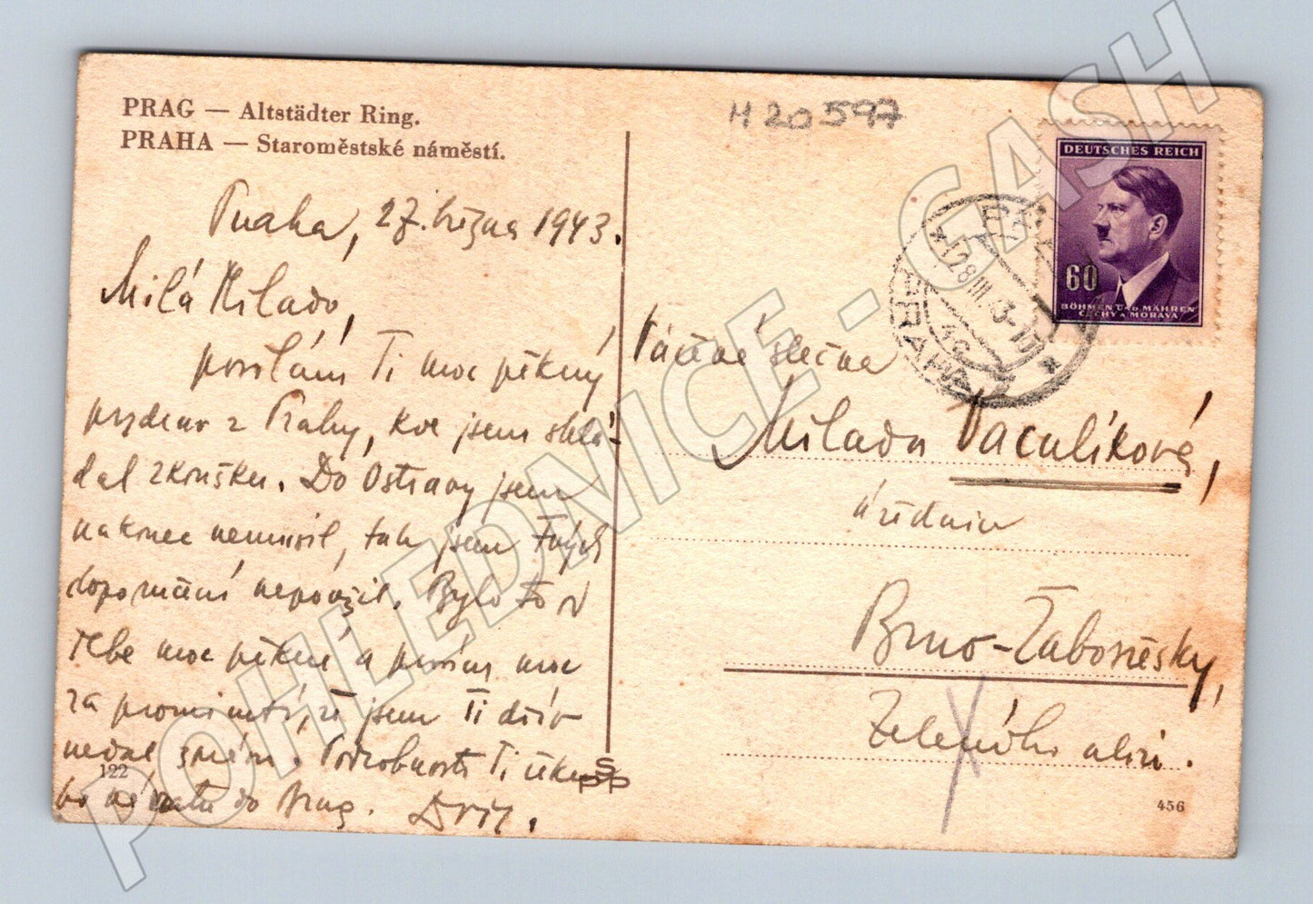 Pohlednice Praha Staroměstské náměstí 1943 (M20597)