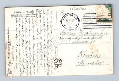 Pohlednice Praha Hradčany a Karlův most 1929 (M20600)