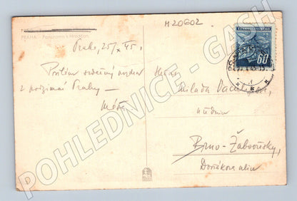 Pohlednice Praha panorama Hradčany 1945 (M20602)