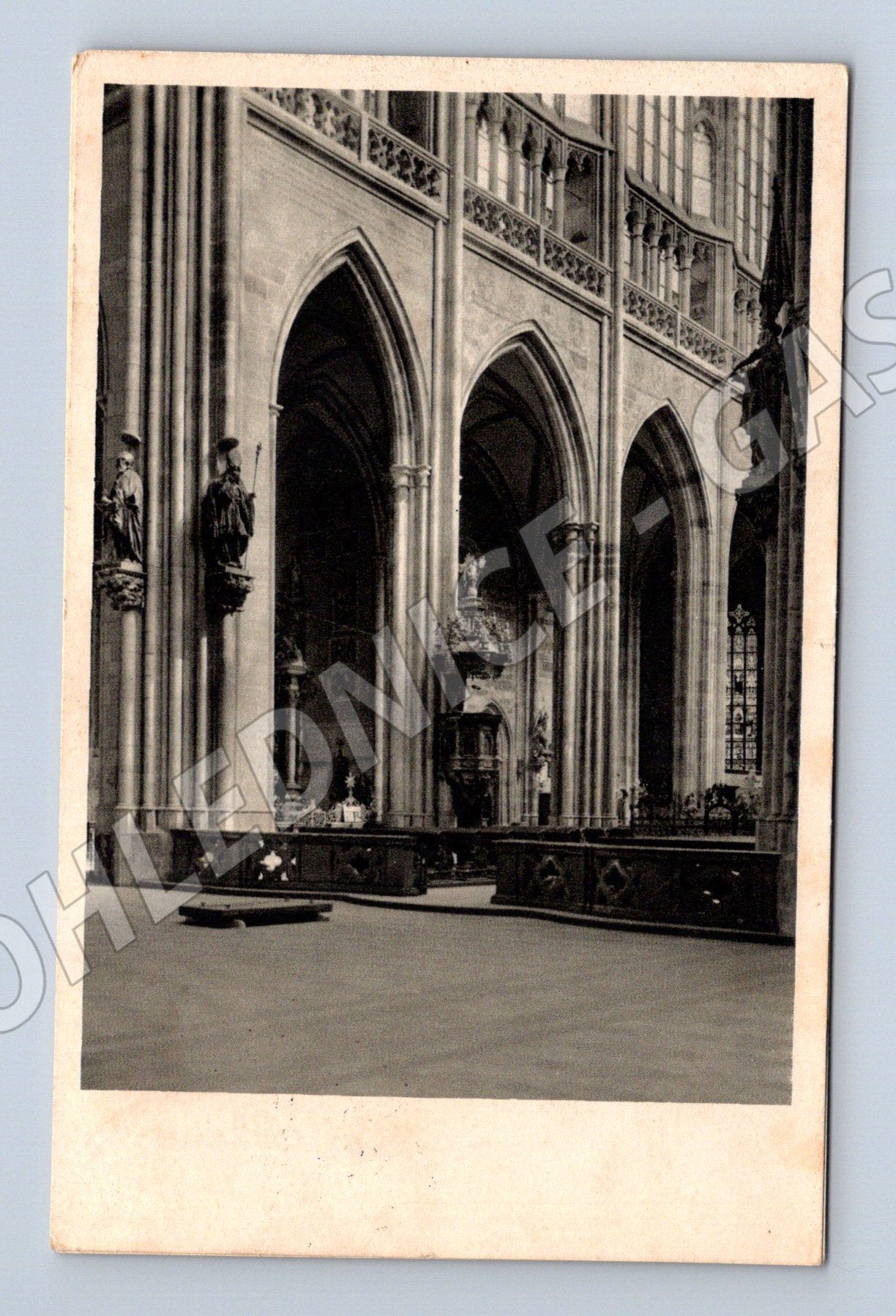 Pohlednice Praha sv Vít interiér 1944 (M20612)