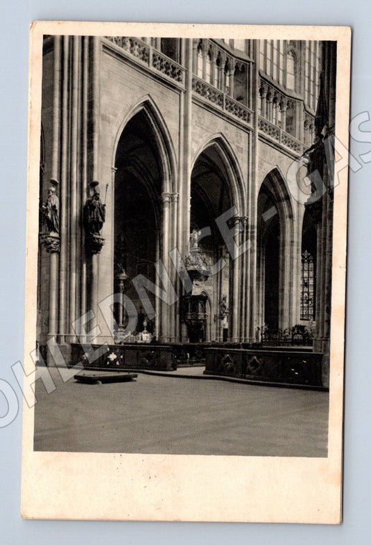 Pohlednice Praha sv Vít interiér 1944 (M20612)