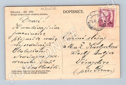 Pohlednice Praha sv Vít interiér 1944 (M20612)