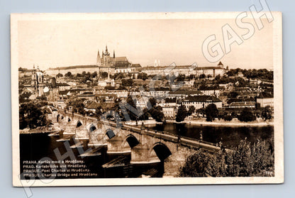 Pohlednice Praha Karlův most Hradčany 1937 (M20616)