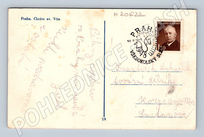 Pohlednice Praha Všesokolský slet sv Vít 1948 (M20622)