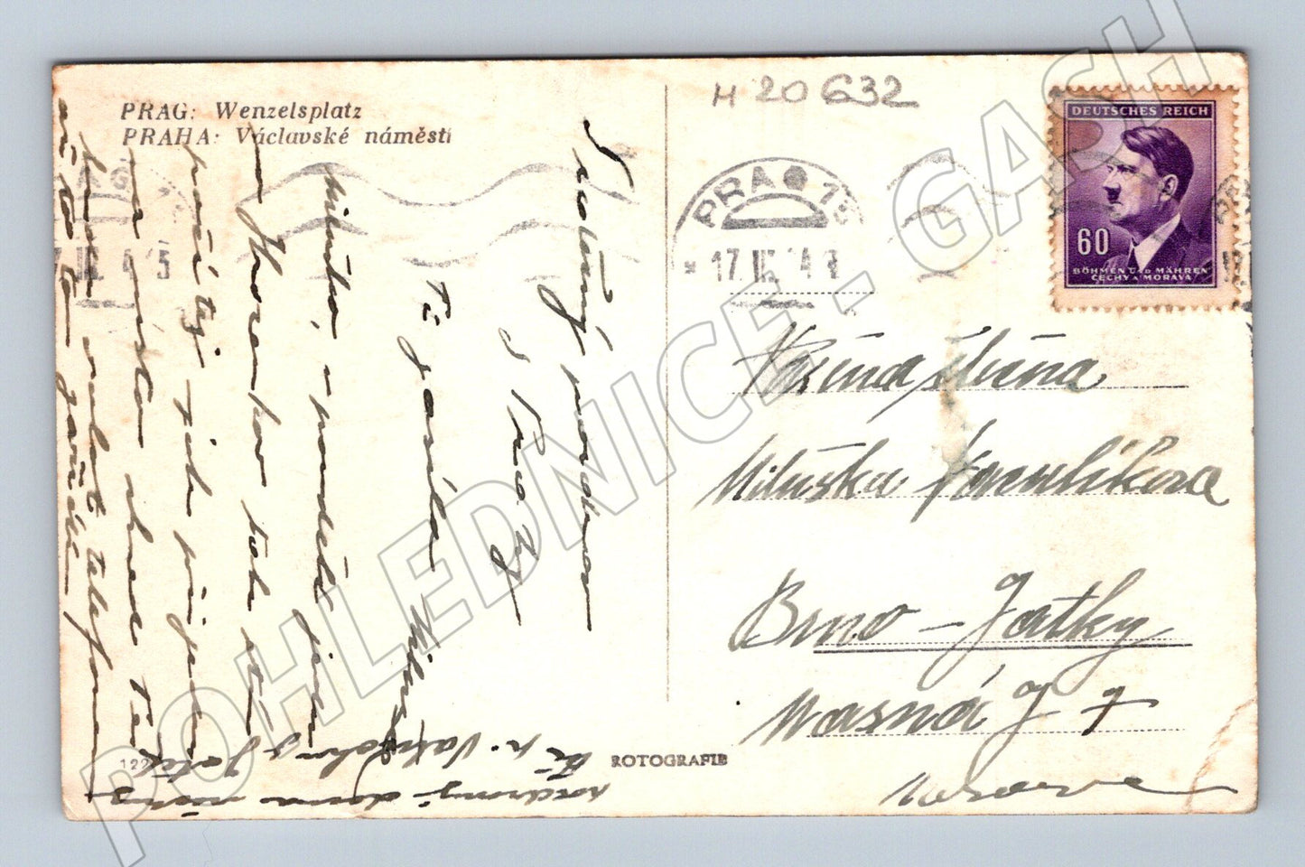 Pohlednice Praha Václavské náměstí 1941 (M20632)