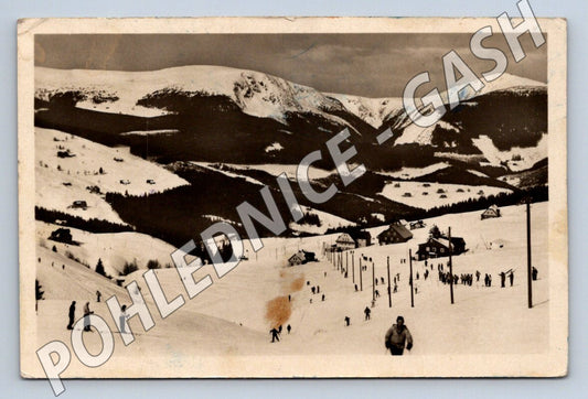 Pohlednice Krkonoše Pec pod Sněžkou zimní krajina ČSR (M2064)