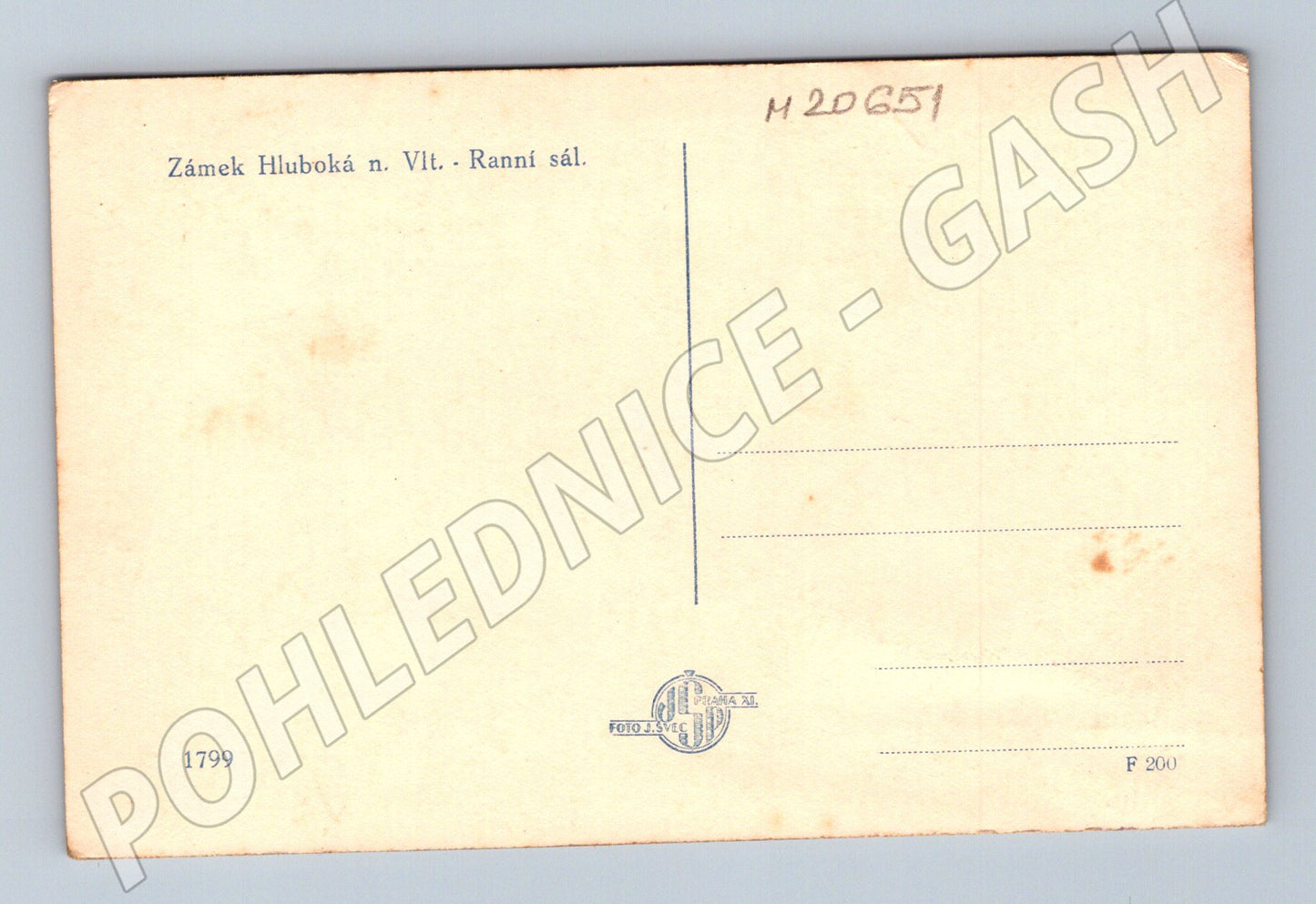 Pohlednice zámek Hluboká ranní sál (M20651)