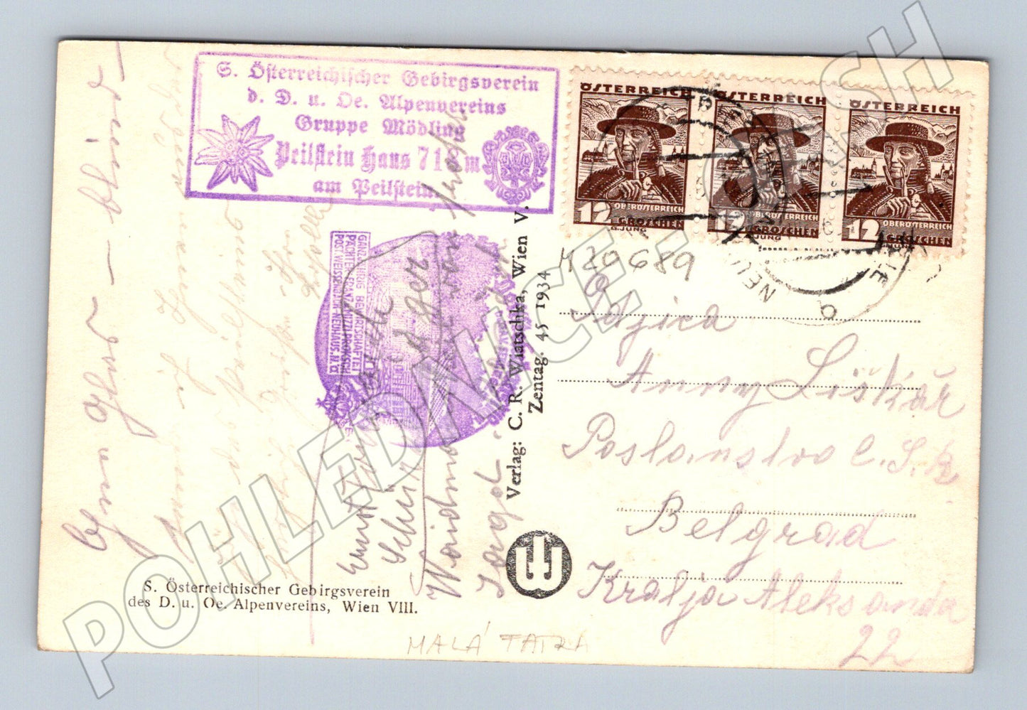 Pohlednice Malá Fatra Steinerne Mandln 1944 (M20689)