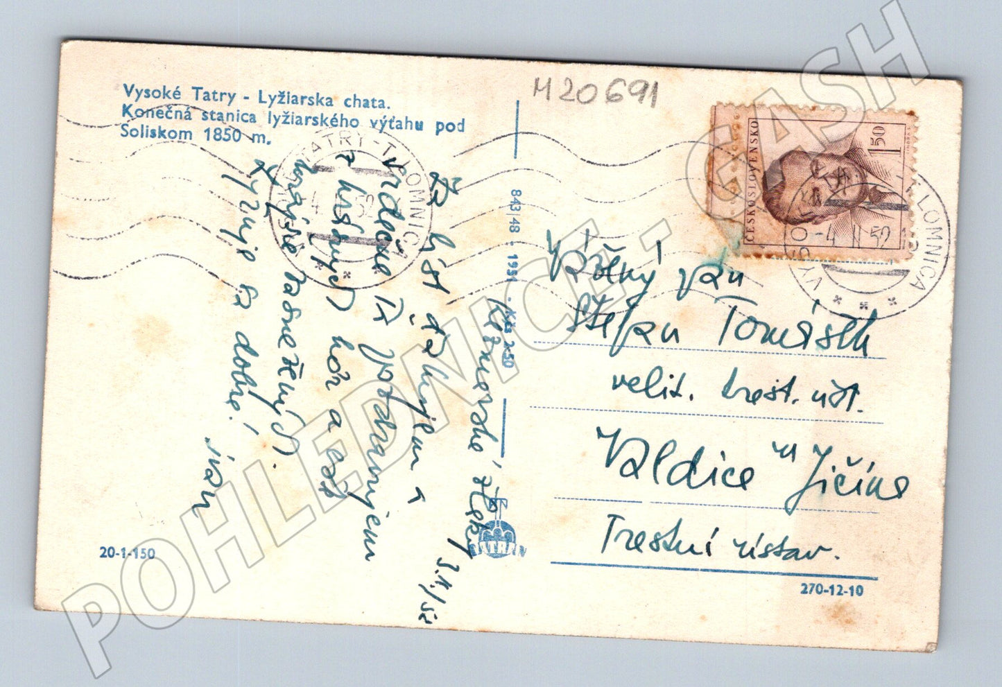 Pohlednice chata pod Soliskom 1950 (M20691)