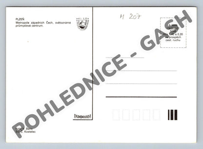 Pohlednice Plzeň – koláž významných míst (M207)