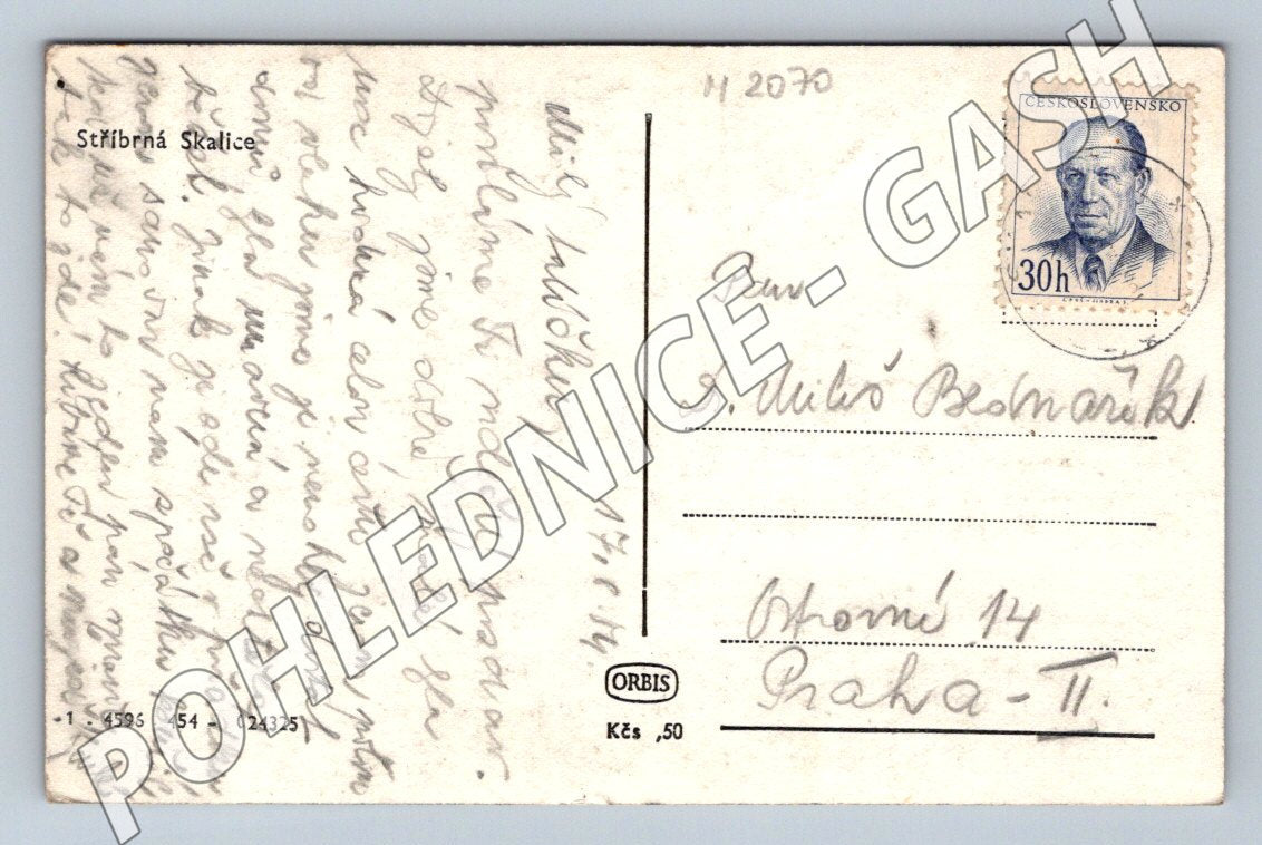 Pohlednice Stříbrná Skalice škola PP (M2070)