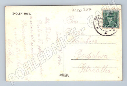 Pohlednice Zvolen hrad 1936 (M20727)