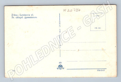 Pohlednice Žilina Leninova ulice gymnázium (M20734)