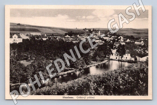 Pohlednice Husinec celkový pohled 1932 (M2077)