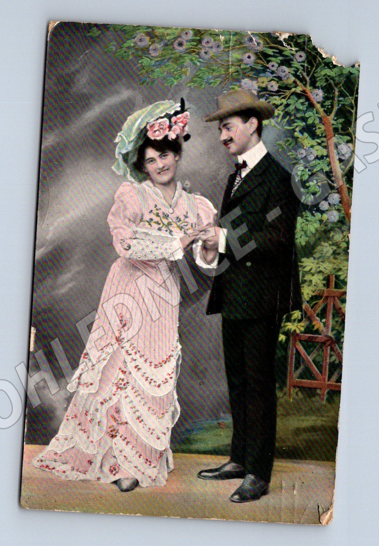 Pohlednice společenský pár Rakousko Uhersko 1908 (M20772)
