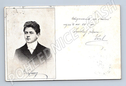 Pohlednice korespondenční lístek portrét podpis 1901 (M20793)