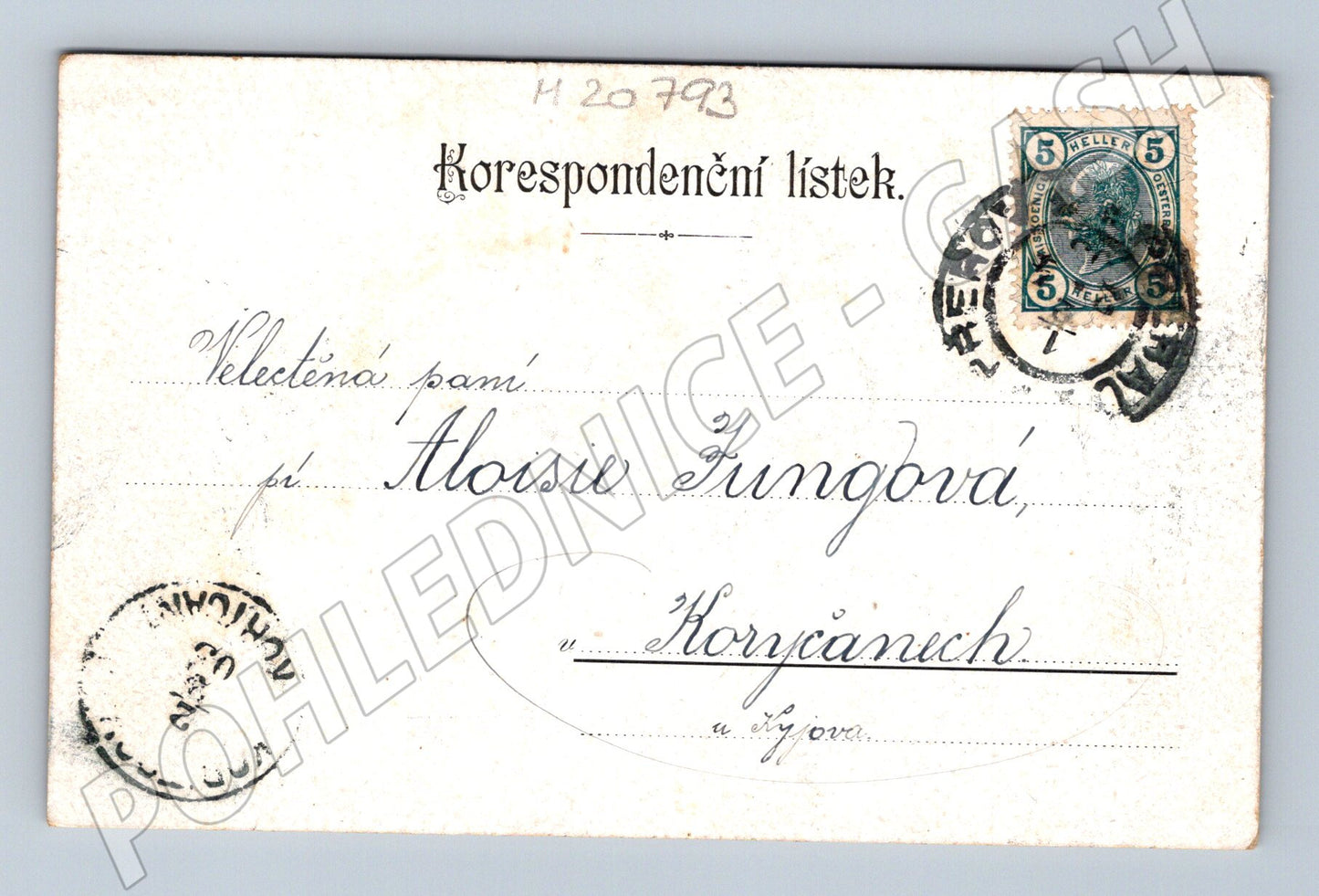 Pohlednice korespondenční lístek portrét podpis 1901 (M20793)