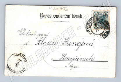 Pohlednice korespondenční lístek portrét podpis 1901 (M20793)