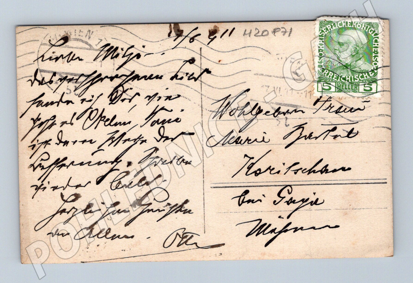 Pohlednice pár v krojích 1911 (M20871)